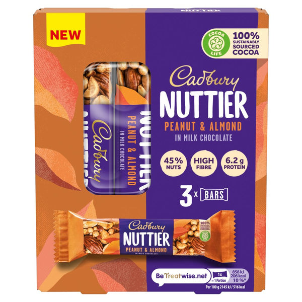 Cadbury Brunch Nuts Peanut and Almond Chocolate Bar 3 Pack Multipack 120g (Pack of 9)