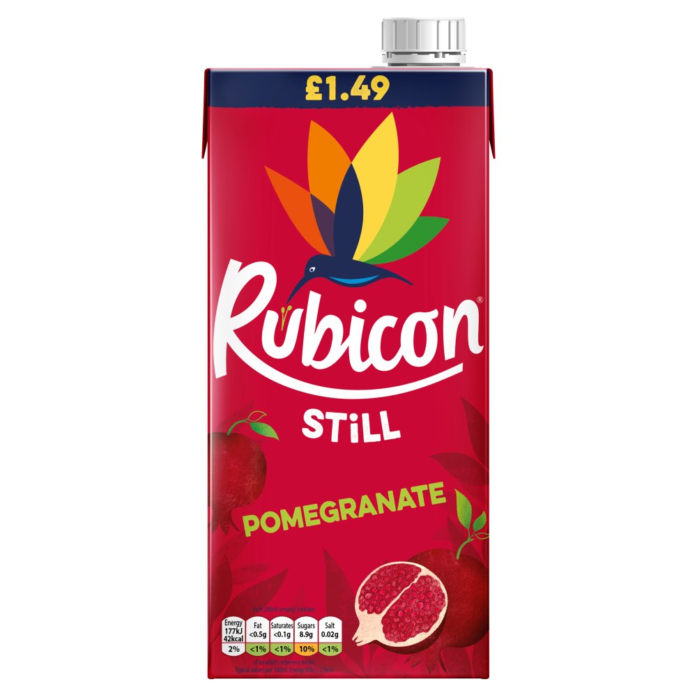 Rubicon Still Pomegranate Juice Drink Litre (Pack of 12