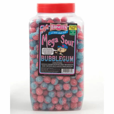 Barnetts Mega Sour Bubblegum Jar 3kg (Pack of 1)
