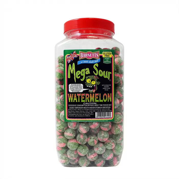 Barnetts Mega Sour Watermelon Jar 3kg (Pack of 1)