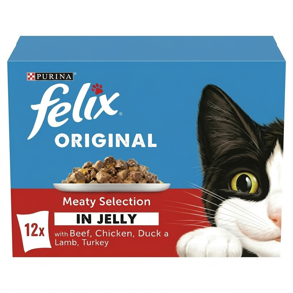 Felix Original Meaty Selection in Jelly 12 x 85g (Pack of 4)