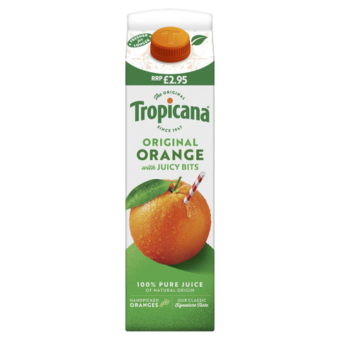 Tropicana Long Life Original Orange with Bits Fruit Juice 850ml (Pack of 6)