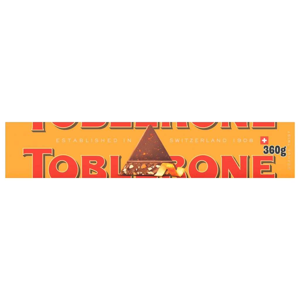 Toblerone Orange Twist with Honey & Almond Nougat Chocolate Bar 360g (Pack of 1)