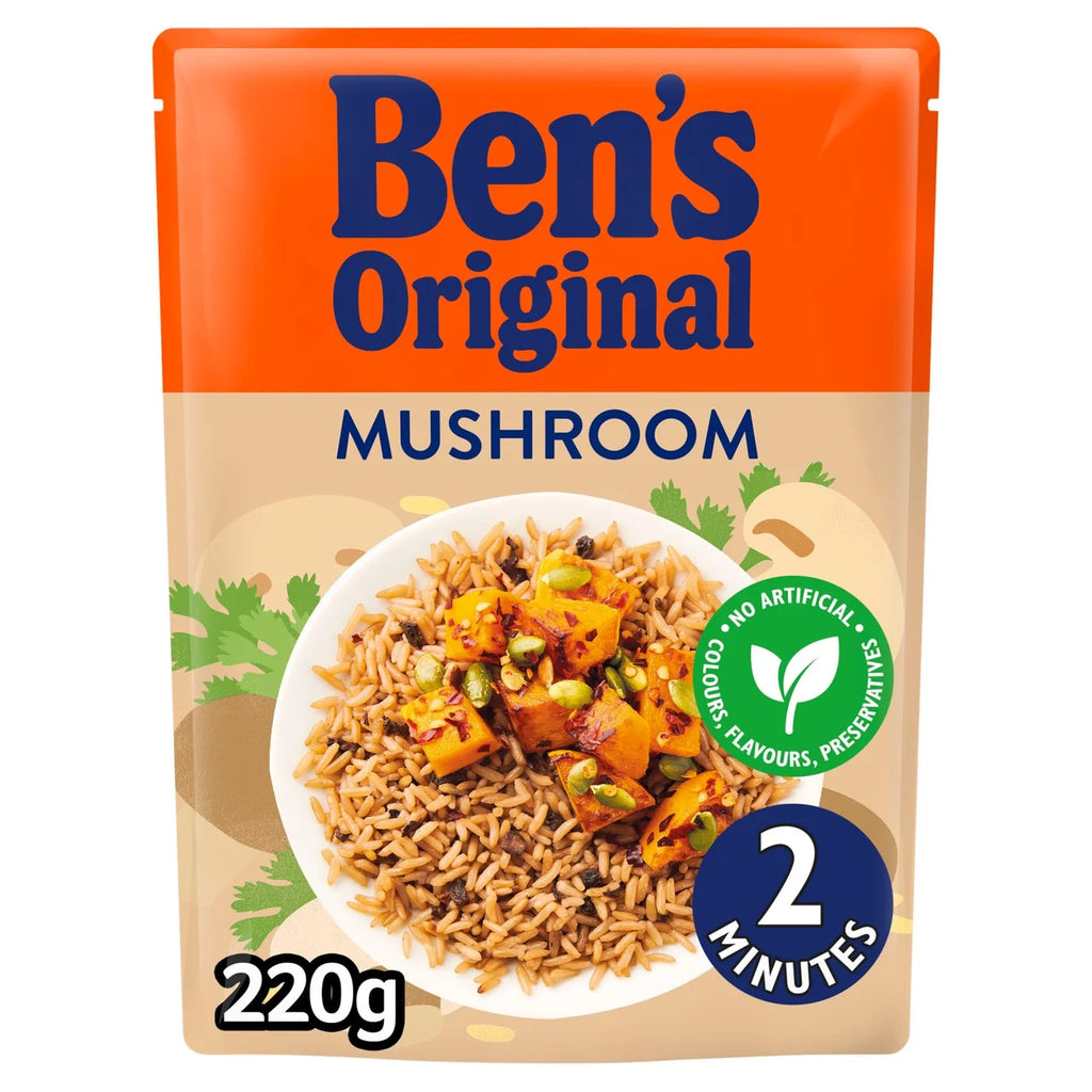 Bens Original Mushroom Microwave Rice 220g (Pack of 6)
