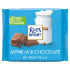 Ritter Sport Alpine Milk Chocolate 100g (Pack of 6)