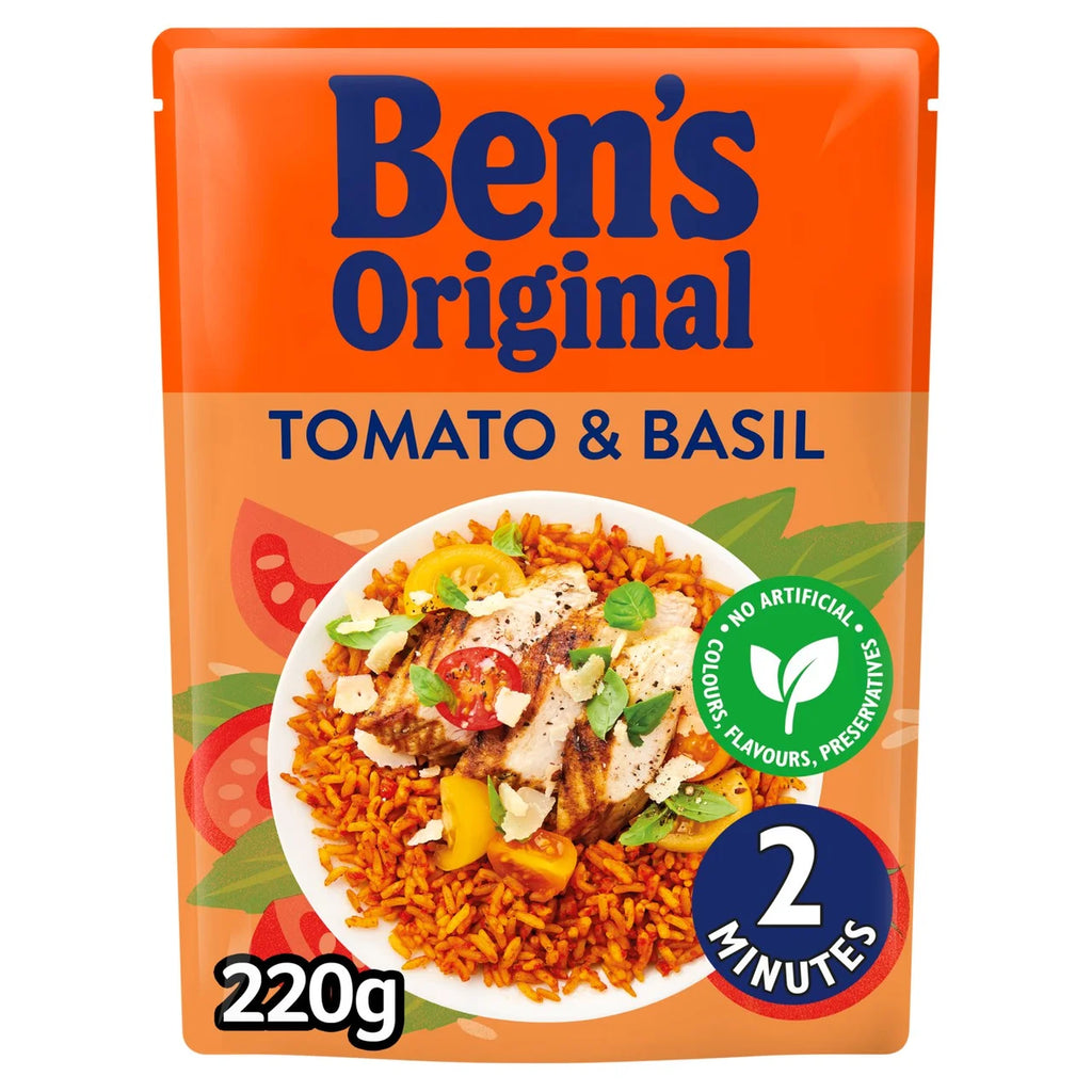 Ben's Original Tomato & Basil Microwave Rice 220g (Pack of 6)