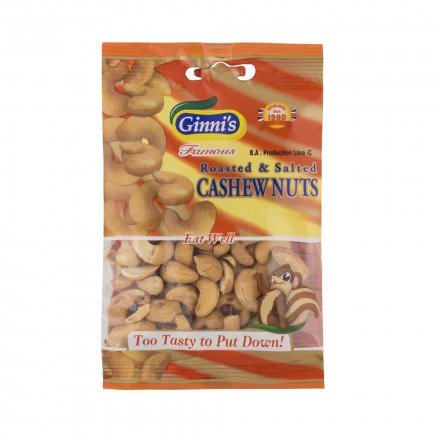 Ginni Roast Cashews 55g (Pack of 10)