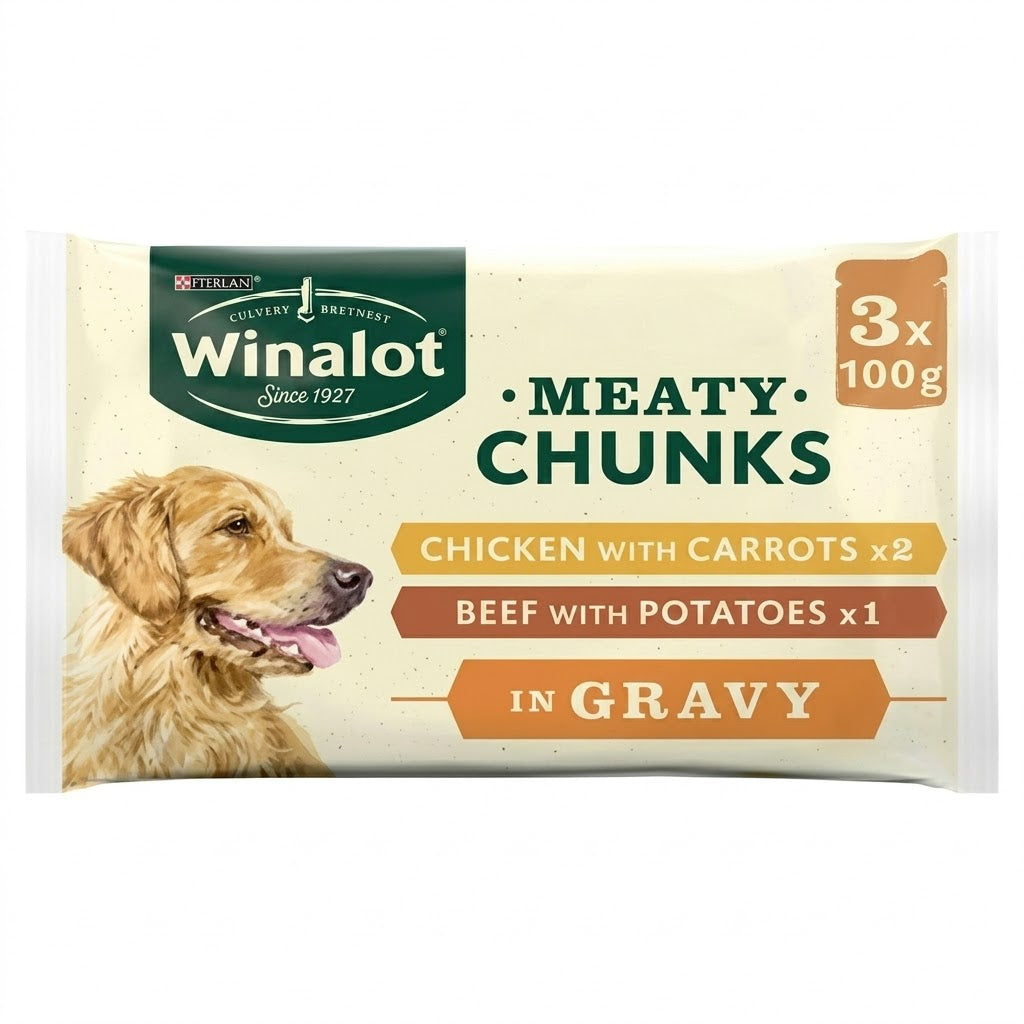Winalot Meaty Chunks in Gravy 100g (Pack of 12)