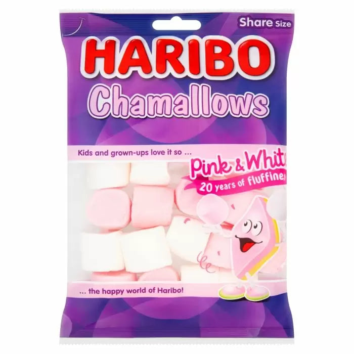 Haribo Chamallows Pink & White Share Bags 140g (Pack of 12)