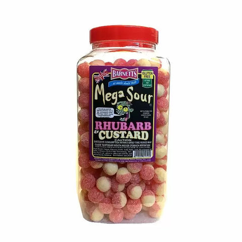 Barnetts Mega Sour Rhubarb & Custard Jar 3kg (Pack of 1)