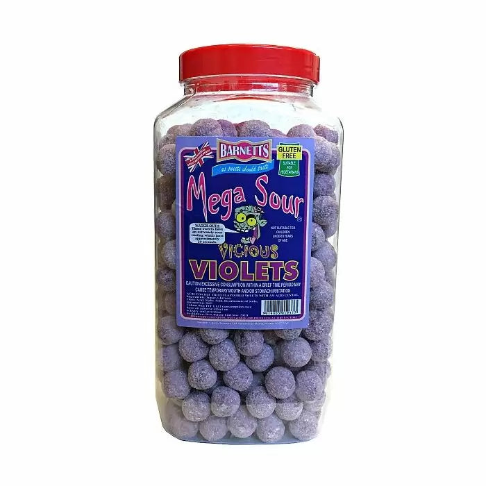 Barnetts Mega Sour Vicious Violets Jar 3kg (Pack of 1)