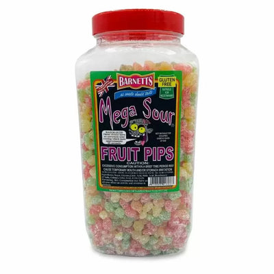 Barnetts Mega Sour Fruit Pips Jar 3kg (Pack of 1)