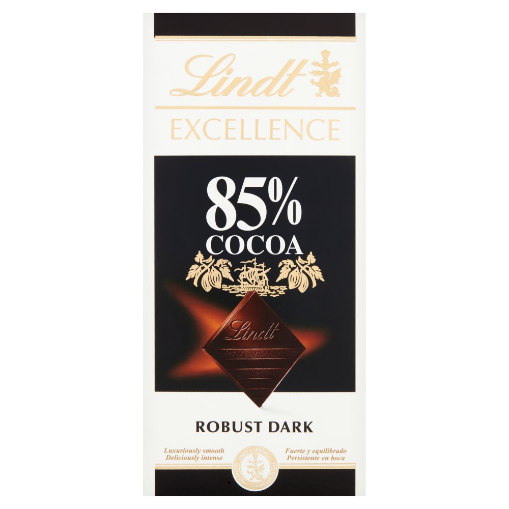 Lindt EXCELLENCE 85% Cocoa Robust Dark 100g (Pack of 20)