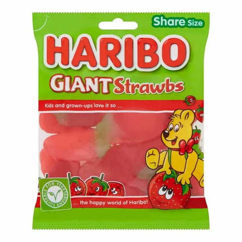 Haribo Giant Strawbs Bags 160g (Pack of 1)