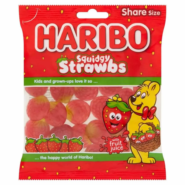 Haribo Squidgy Strawbs Share 160g (Pack of 12)