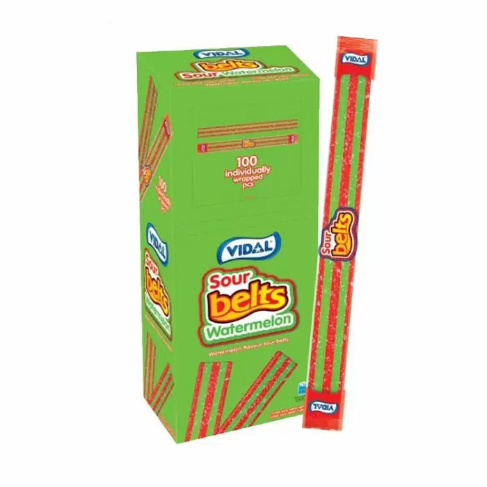 Vidal Watermelon Sour Belts 11g (Pack of 100)