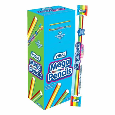 Vidal Mega Rainbow Pencils 25g (Pack of 50)