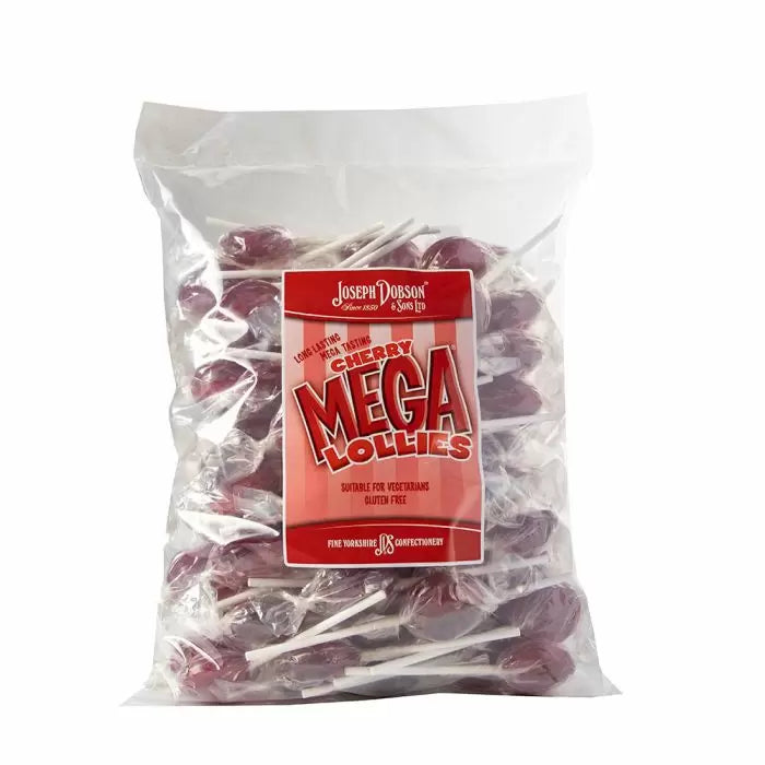 Dobsons Wrapped Cherry Mega Lollies 1.9kg (Pack of 1)