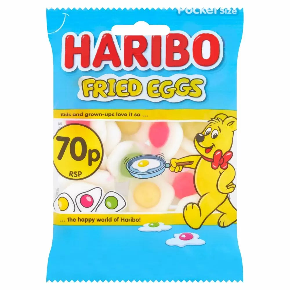 Haribo Fried Eggs Pocket Size Bag 60g (Pack of 20)