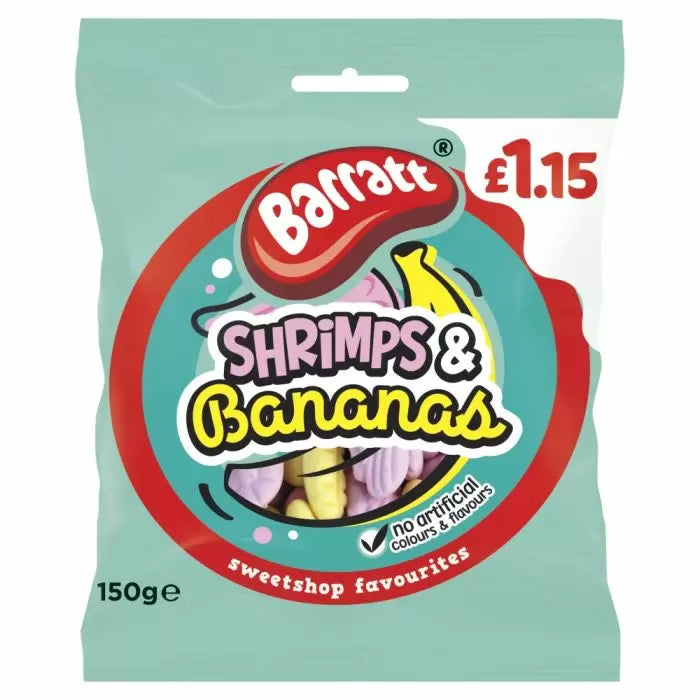 Barratt Shrimps & Bananas Bag 200g (Pack of 12)