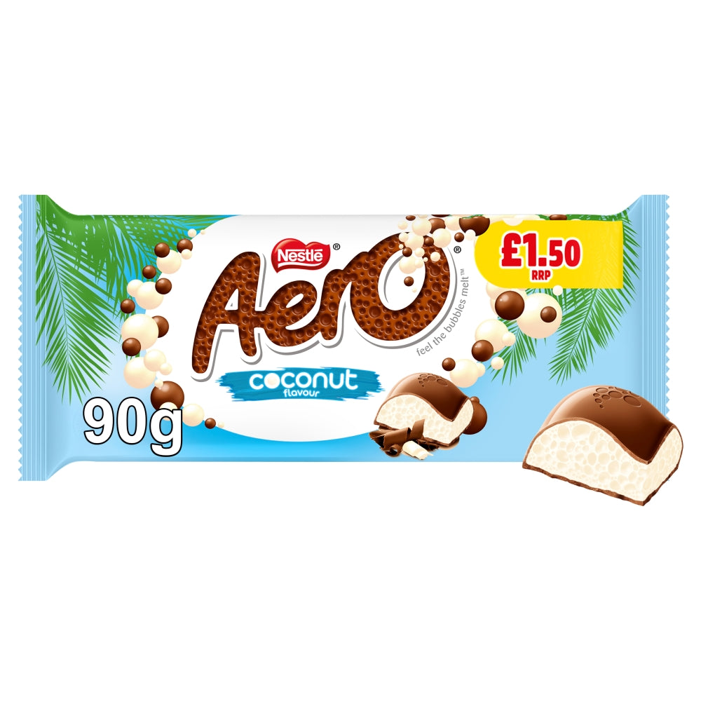 Aero Coconut Chocolate Sharing Bar 90g  (Pack of 15)