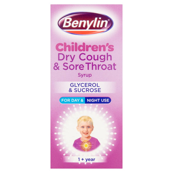 Benylin Children's Dry Cough & Sore Throat Syrup 1+ Year 125ml (Pack of 6)