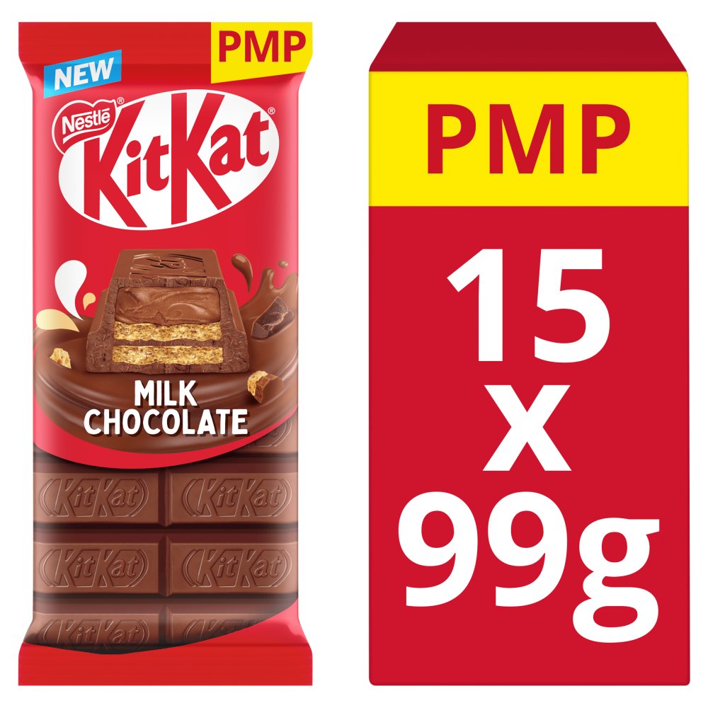 KitKat Milk Chocolate Sharing Bar 99g (Pack of 15)