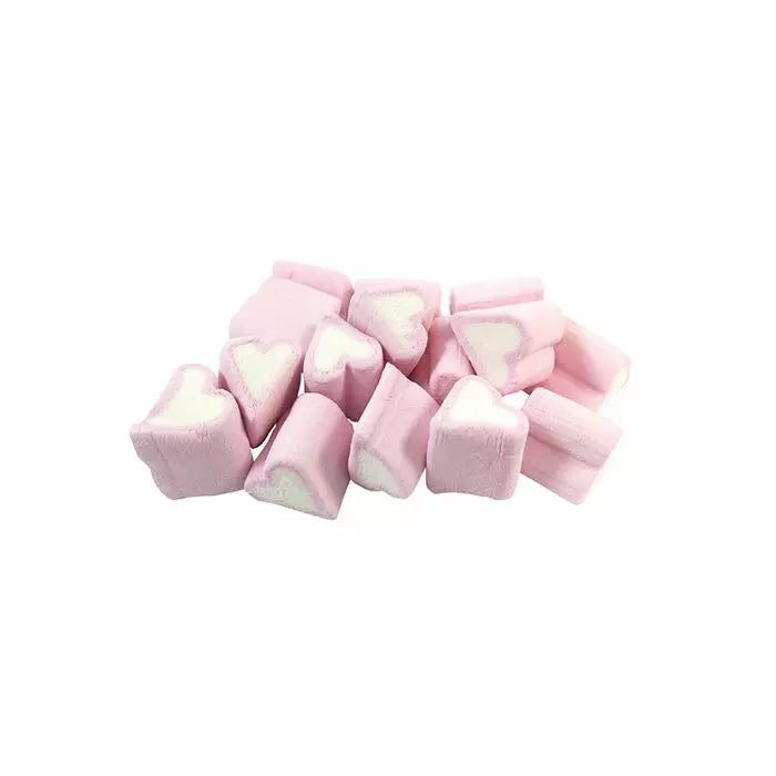 Kingsway Pink & White Mini Heart Mallows 500g Bag