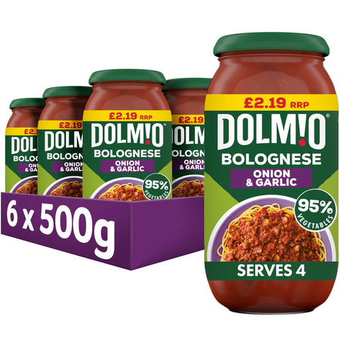 Dolmio Bolognese Onion & Garlic Pasta Sauce 500g  (Pack of 6)