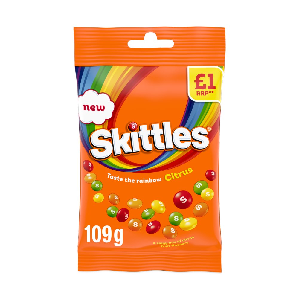 Skittles Citrus Vegan Sweets 109g (Pack of 14)