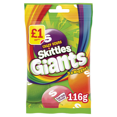 Skittles Vegan Chewy Crazy Sour Sweets Fruit Flavoured Treat Bag 116g  (Pack of 14)