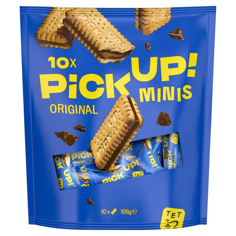 PiCK UP! Minis Milk Chocolate Biscuit Bars (106g) (Pack of 14)