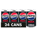 Pepsi Max No Sugar Cola Can 330ml (Pack of 24)