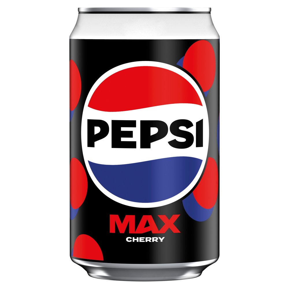 Pepsi Max Cherry No Sugar Cola Can 330ml (Pack of 24)