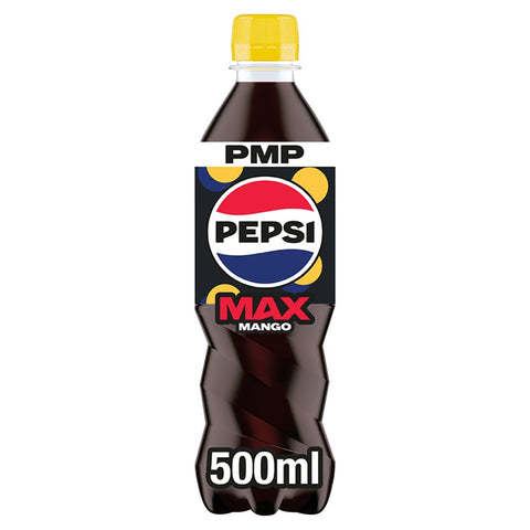 Pepsi Max Mango No Sugar Cola Bottle  500ml (Pack of 12)