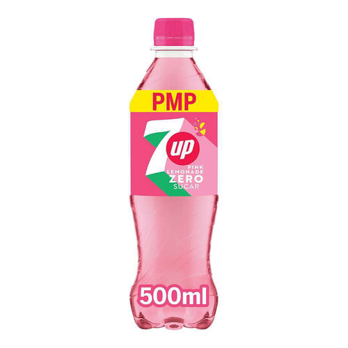 7Up Zero Sugar Pink Lemonade  Bottle 500ml (Pack of 12)