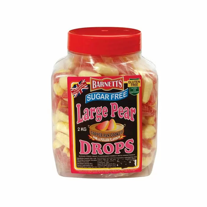 Barnetts Sugar Free Large Pear Drops 2kg (Pack of 1)
