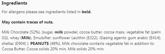 Carol Anne Milk Chocolate Peanuts 250g Bag