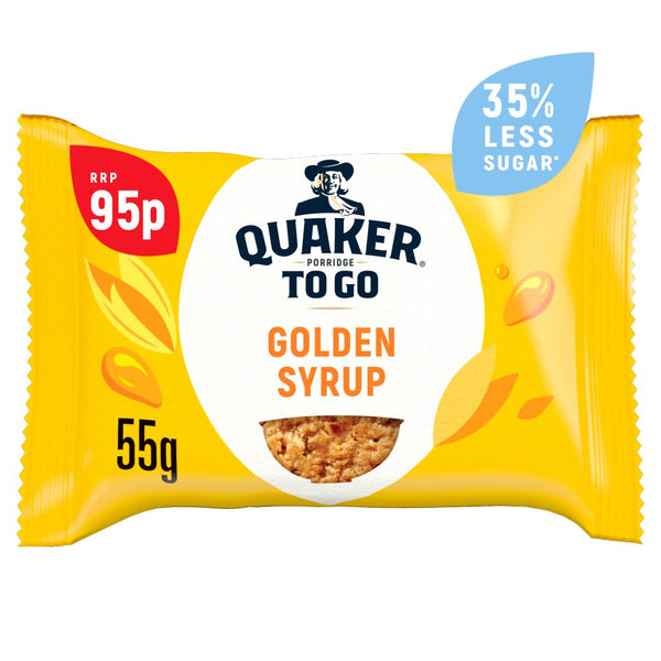 Quaker Porridge To Go Golden Syrup Breakfast Bar 55g (Pack of 12)