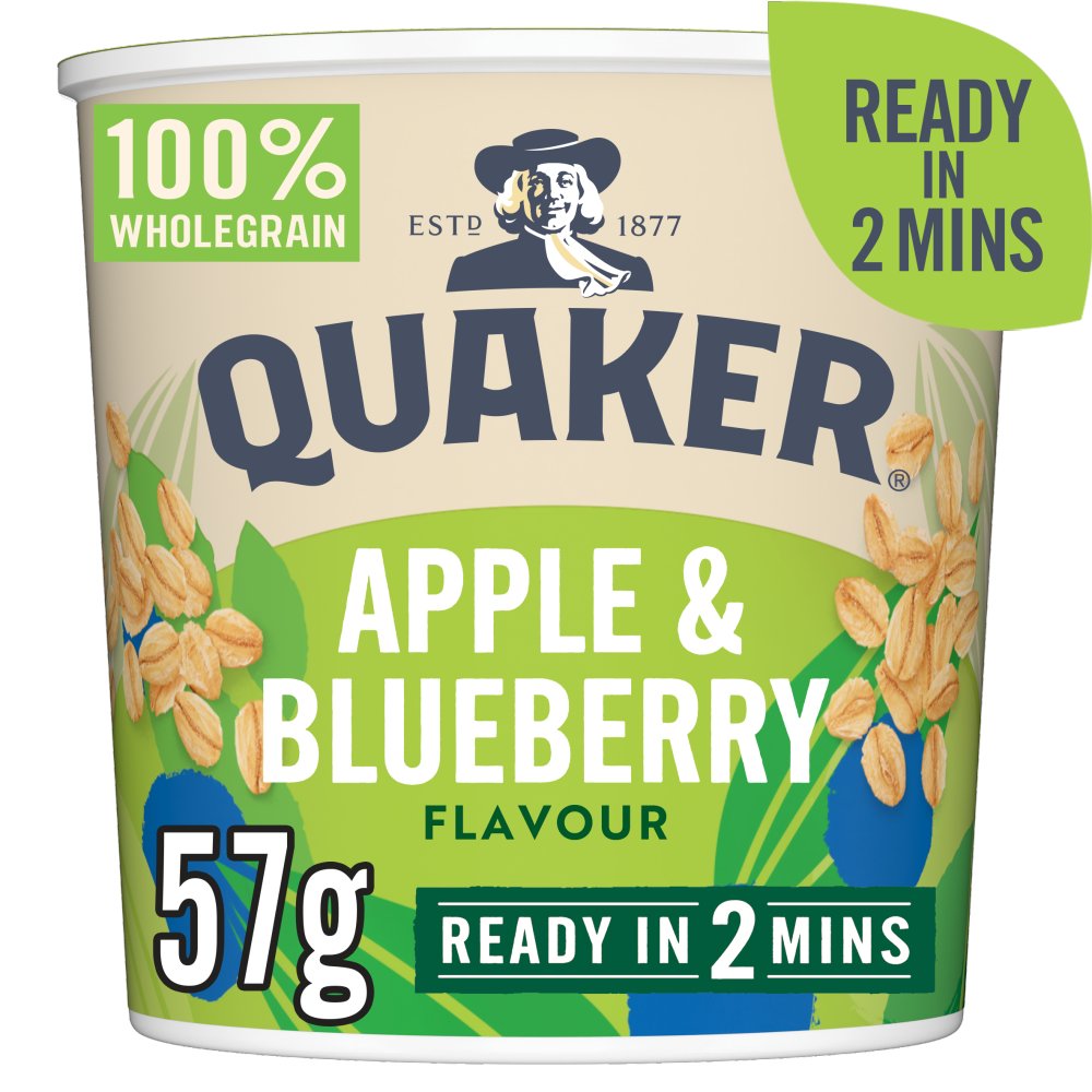 Quaker Oat So Simple Apple & Blueberry Porridge Pot 57g (Pack of 8)