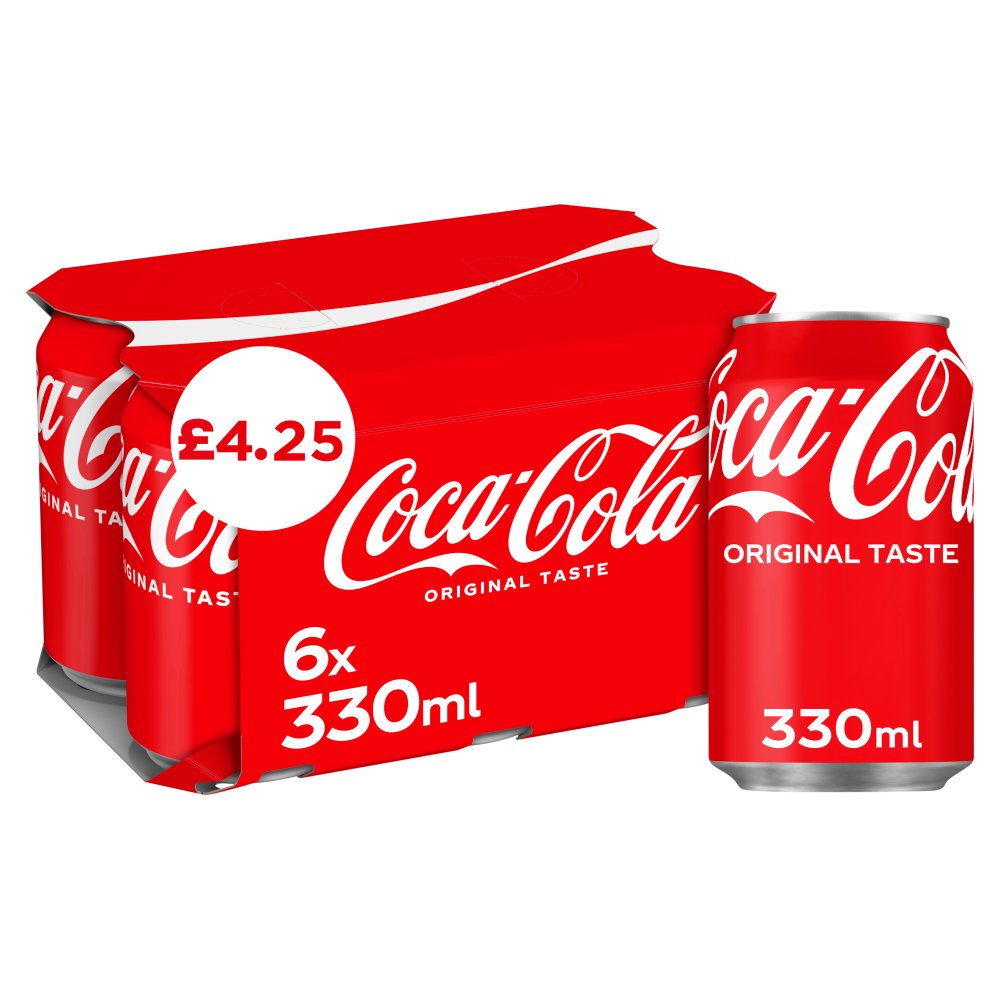 Coca-Cola Original Taste 6 x 330ml (Pack of 24)