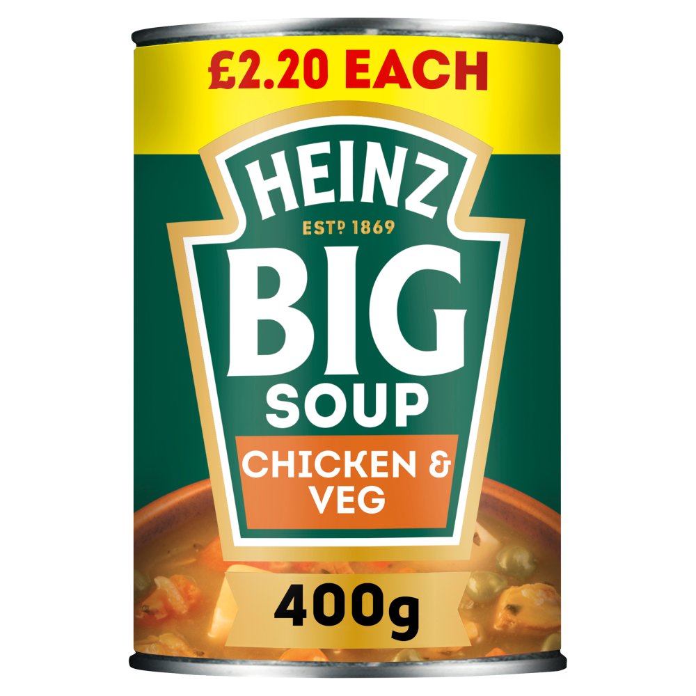 Heinz Big Soup Chicken & Veg 400g (Pack of 12)