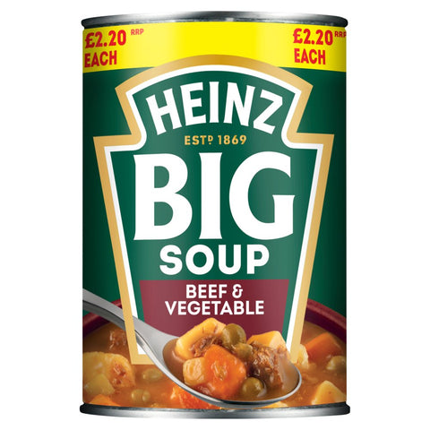 Heinz Big Soup Beef & Vegetable PMP 400g (Pack of 12)