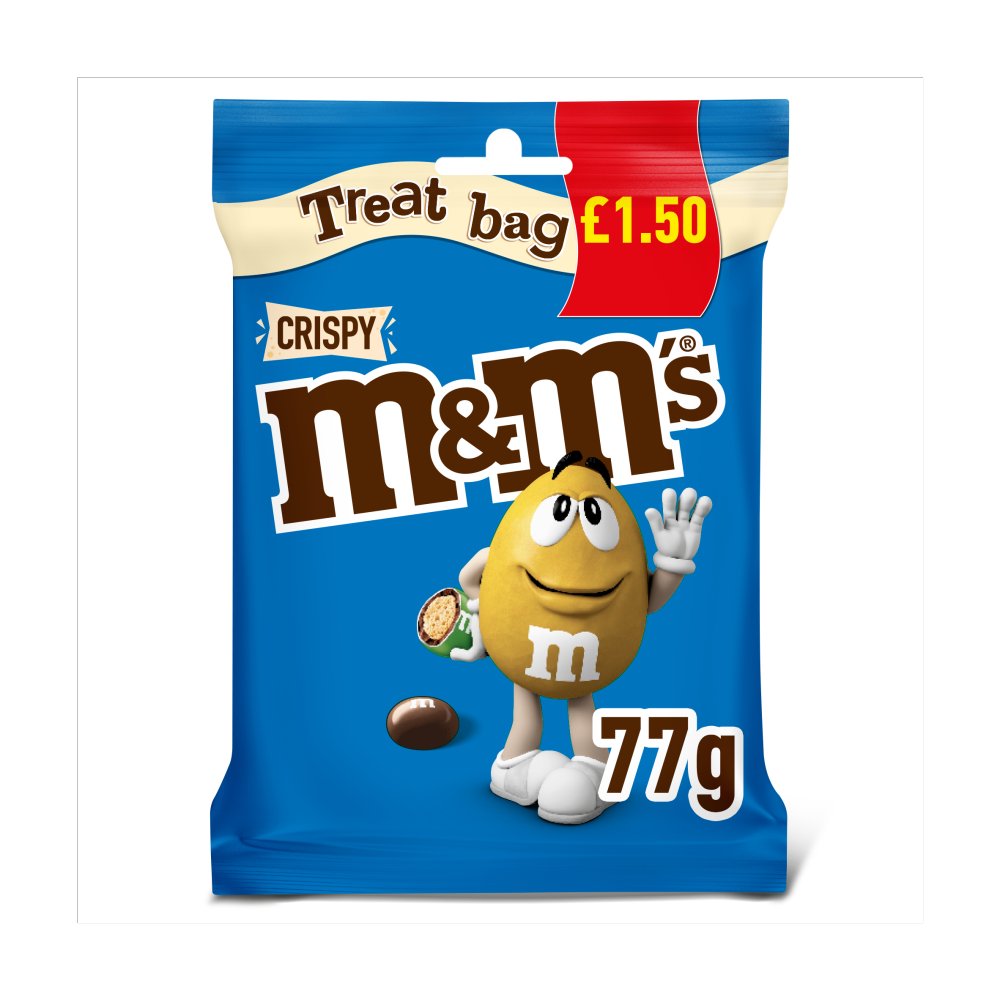 M&M's Crispy Milk Chocolate Bites Treat Bag 77g (Pack of 16)