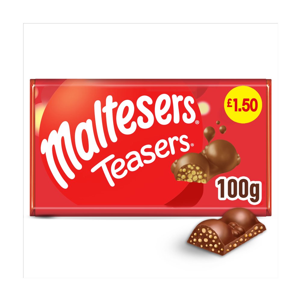 Maltesers Teasers Milk Chocolate & Honeycomb Block Bar 100g (Pack of 23)