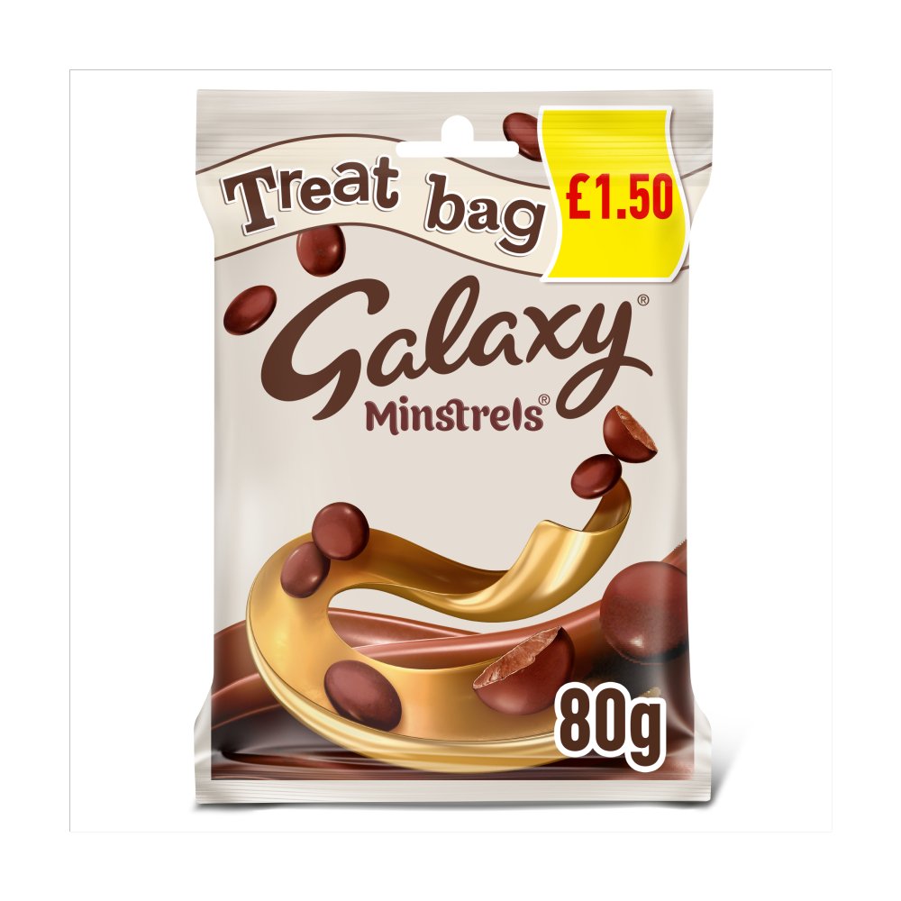 Galaxy Minstrels Milk Chocolate Buttons Treat Bag 80g (Pack of 20)