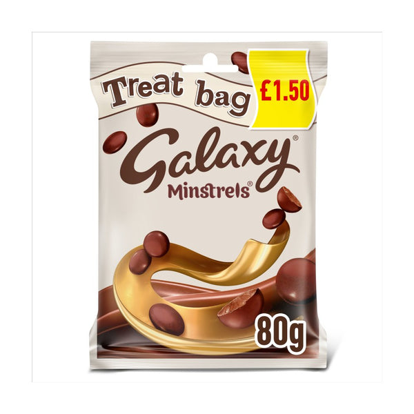 Galaxy Minstrels Milk Chocolate Buttons Treat Bag 80g (Pack of 20)