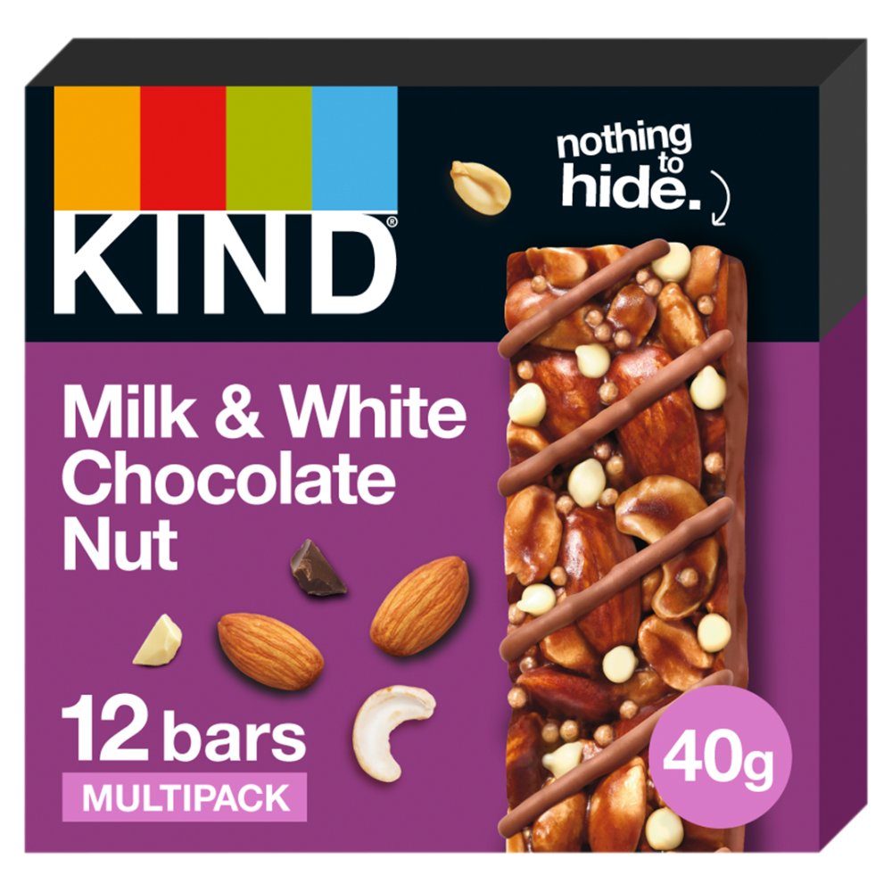 Kind Milk & White Chocolate Nut 12 x 40g (Pack of 1)