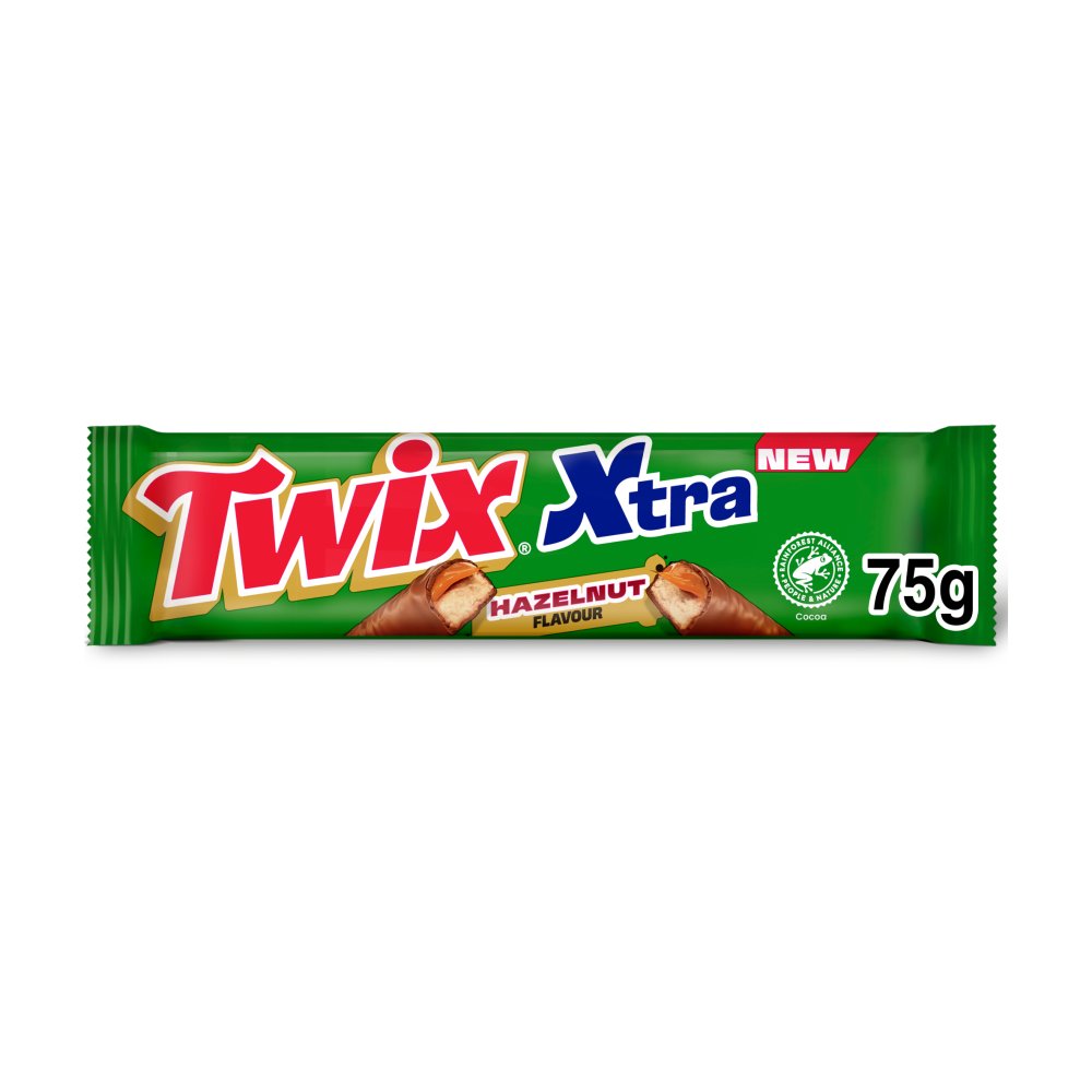 Twix Xtra Hazelnut Milk Chocolate Bar 75g (Pack of 24)