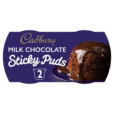 Cadbury Milk Chocolate Sponge Pudding Desserts 2x95g (Pack of 4)